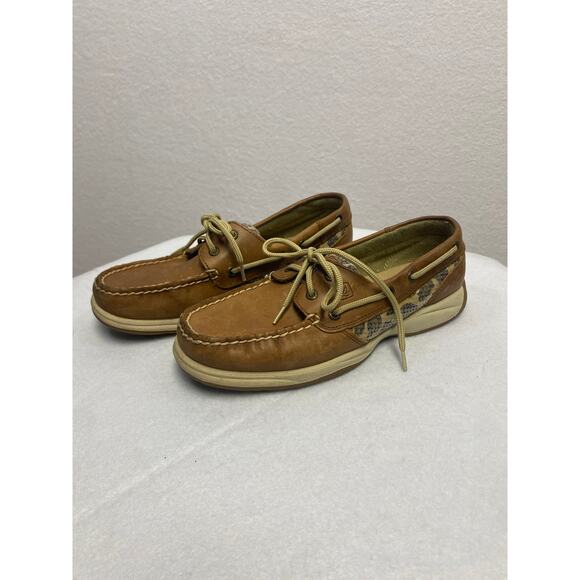 Sperry Top Sider Angelfish Leopard Print Sequin Boat Shoes Women's Size 7.5 - Picture 7 of 10